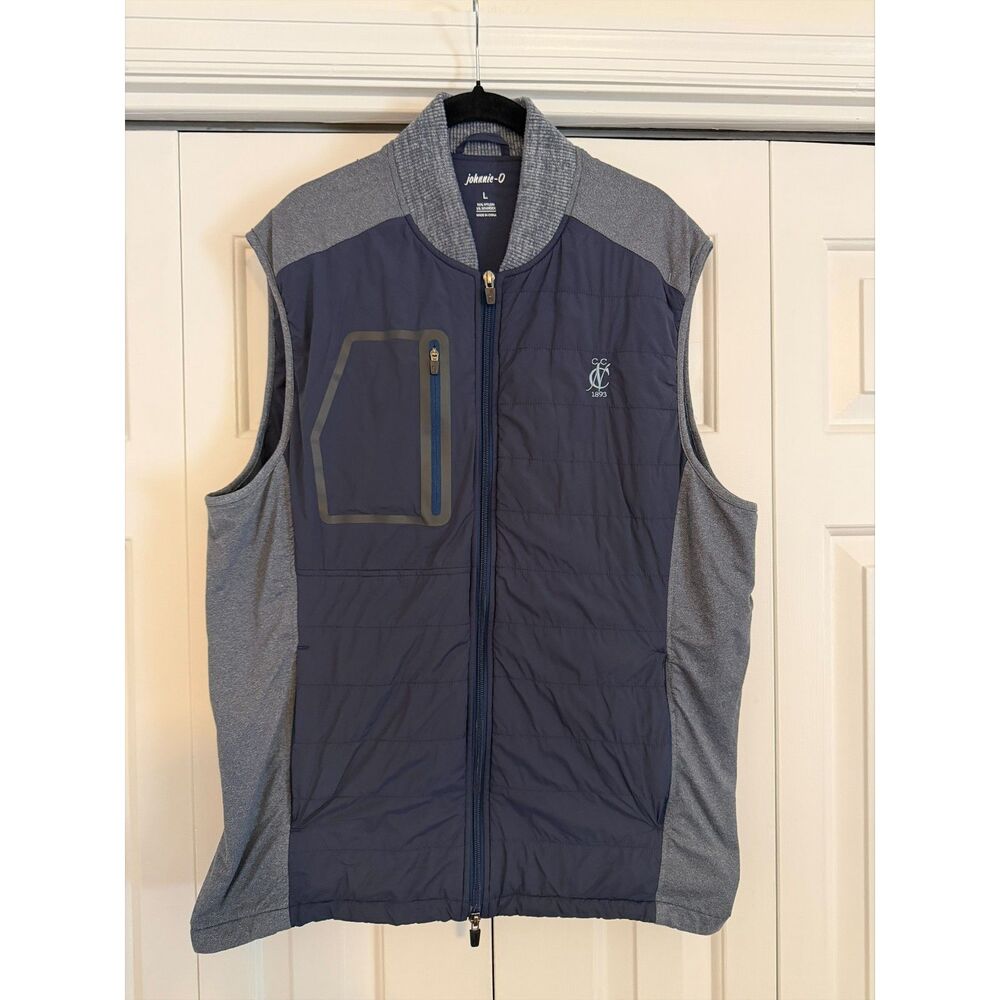 Johnnie-O Full Zip Performance Golf Vest, Men's Size Large